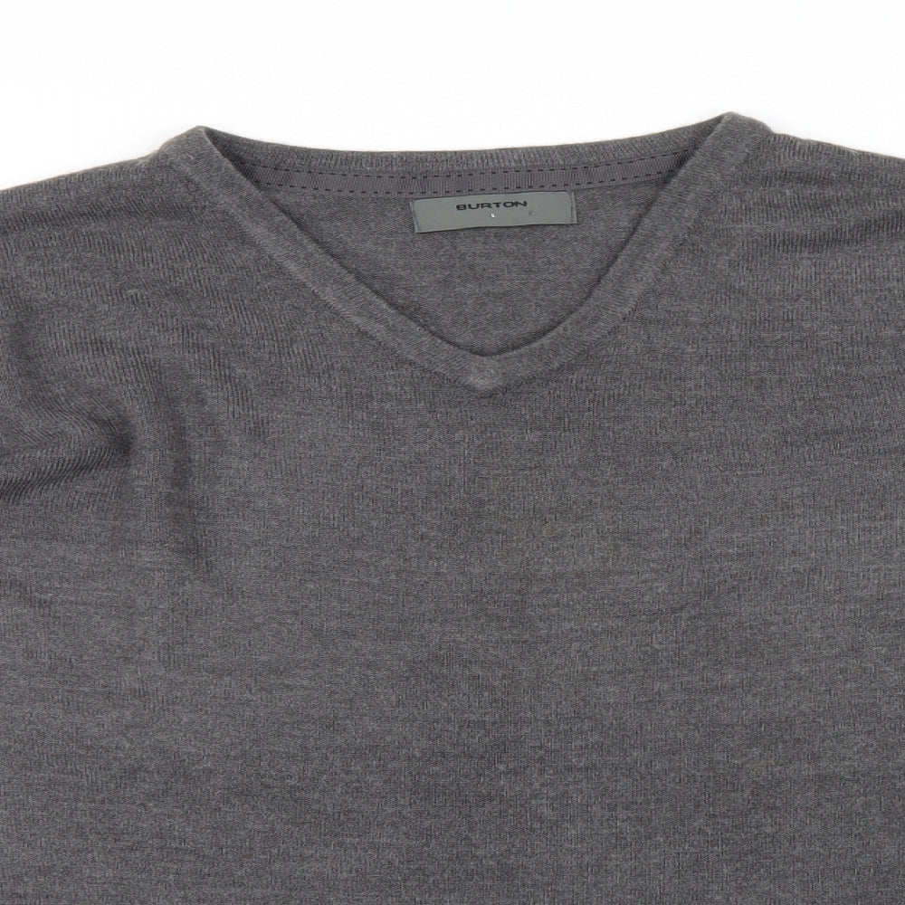 Burton Mens Grey  Knit Pullover Jumper Size L