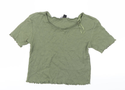 Womens UK Size 8 Select Green Cropped T-Shirt