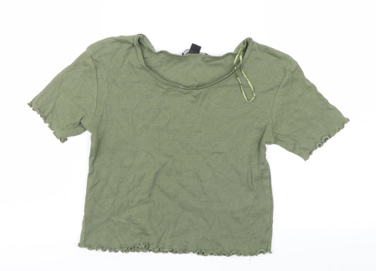 Womens UK Size 8 Select Green Cropped T-Shirt