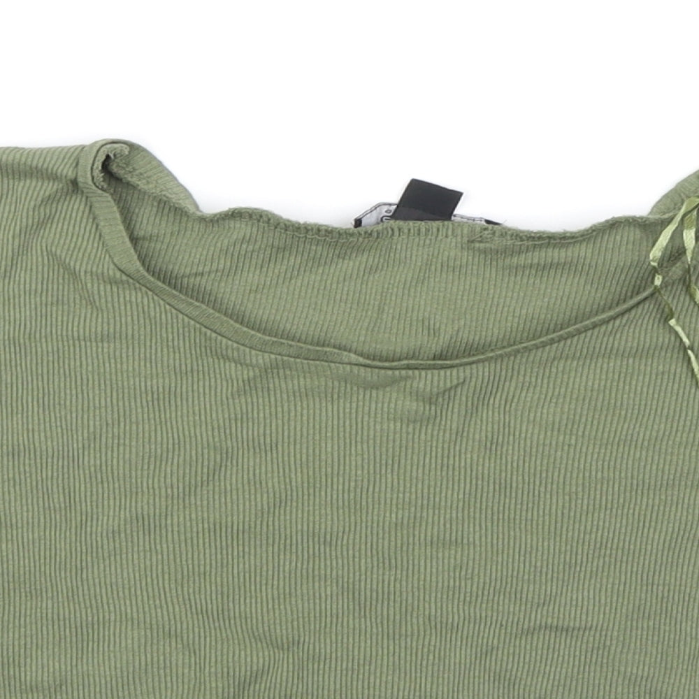 Womens UK Size 8 Select Green Cropped T-Shirt