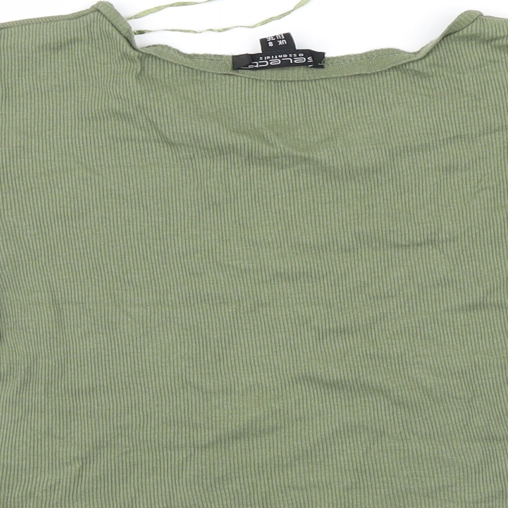 Womens UK Size 8 Select Green Cropped T-Shirt
