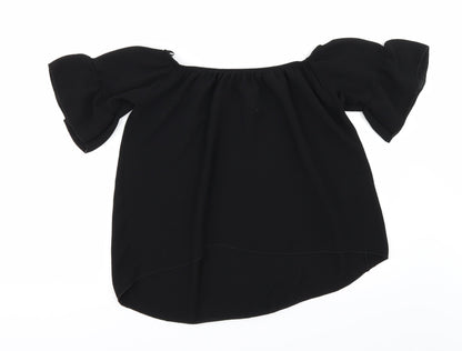 Womens UK Size 12 Quiz Black Tunic Blouse
