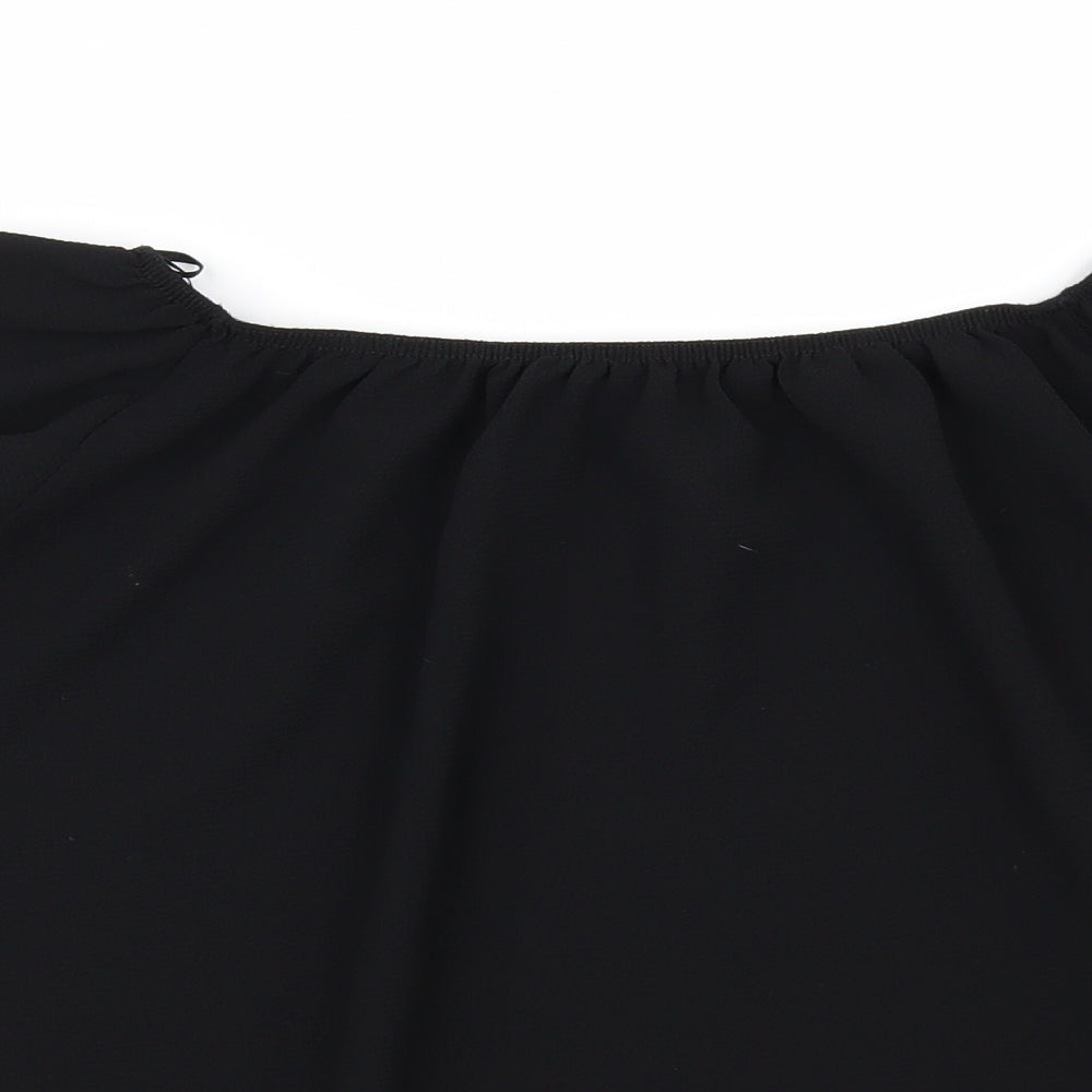 Womens UK Size 12 Quiz Black Tunic Blouse
