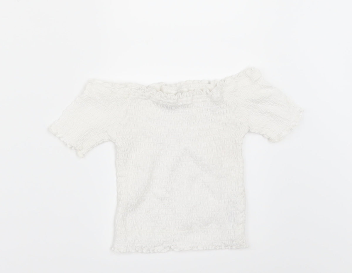 Primark Girls White   Basic T-Shirt Size 7-8 Years