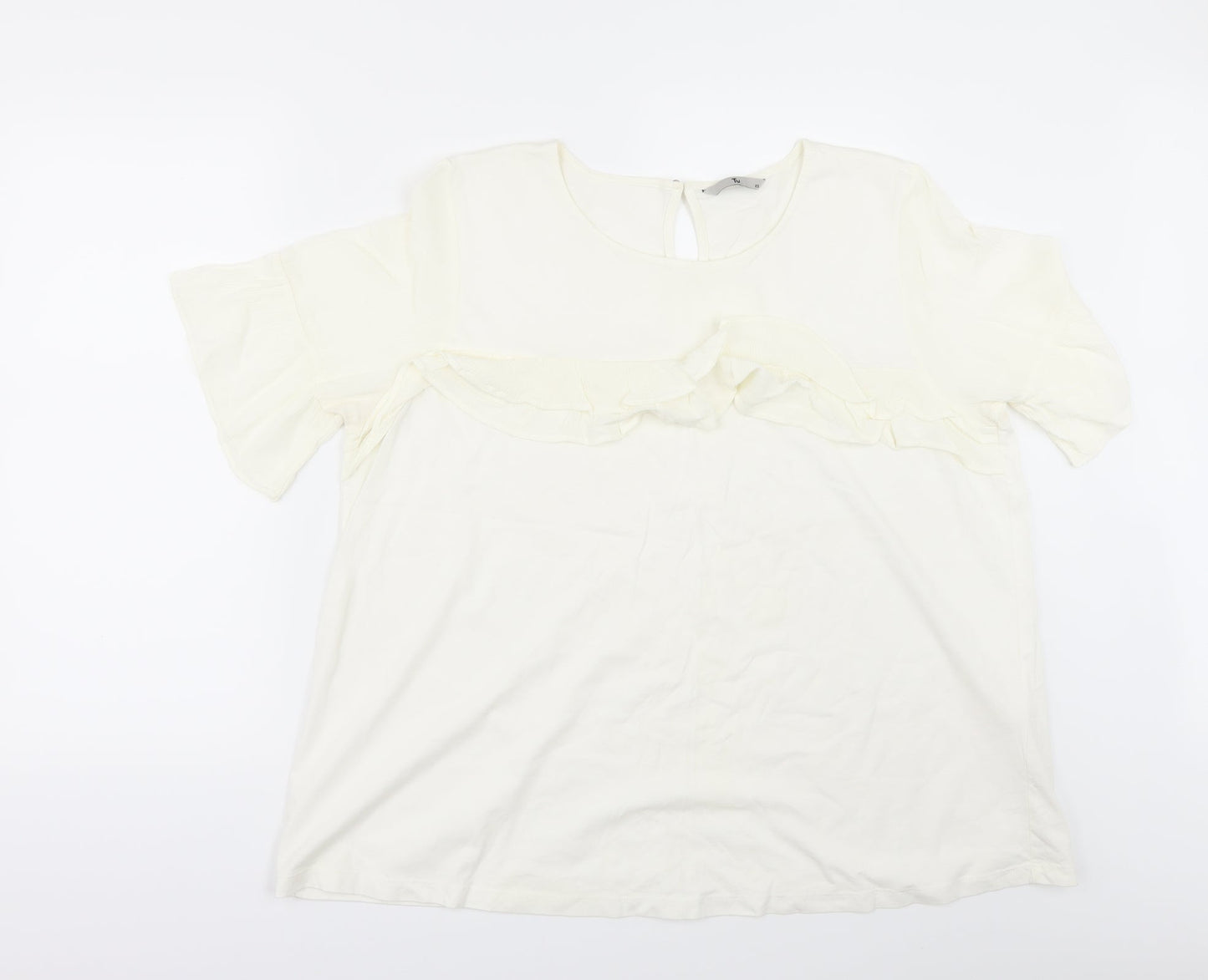 TU Womens Ivory   Basic T-Shirt Size 2