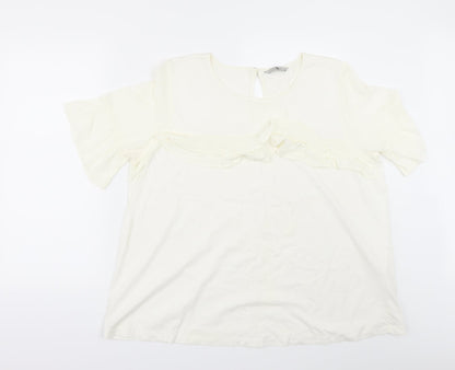 TU Womens Ivory   Basic T-Shirt Size 2