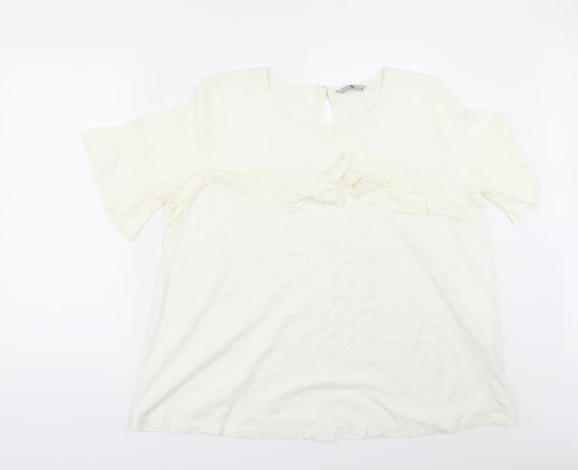 TU Womens Ivory   Basic T-Shirt Size 2