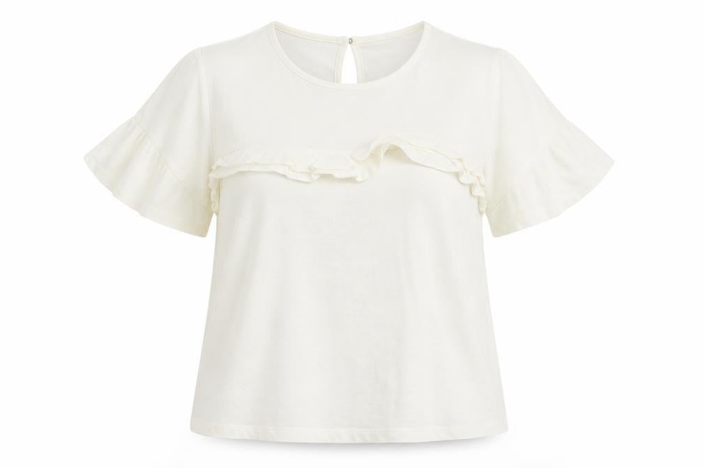 Tu Womens Ivory   Basic T-Shirt Size 2