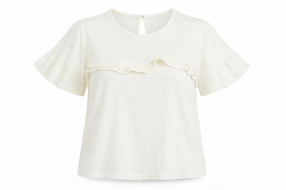 Tu Womens Ivory   Basic T-Shirt Size 2