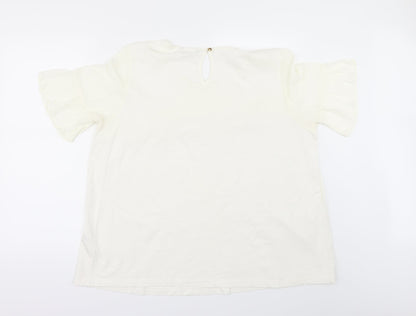 TU Womens Ivory   Basic T-Shirt Size 2