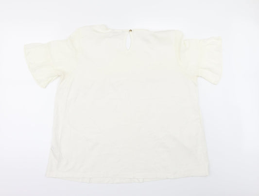 TU Womens Ivory   Basic T-Shirt Size 2
