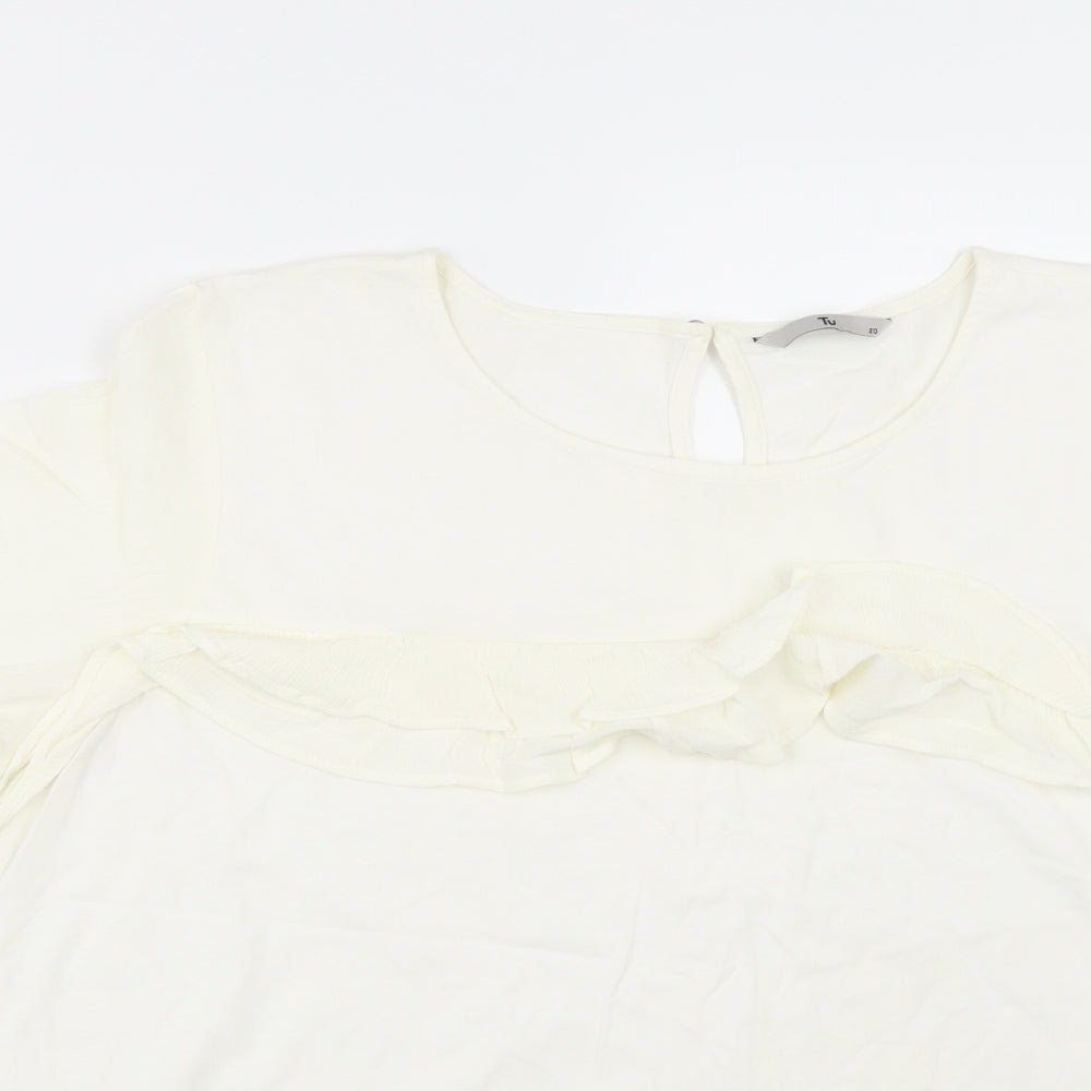 TU Womens Ivory   Basic T-Shirt Size 2