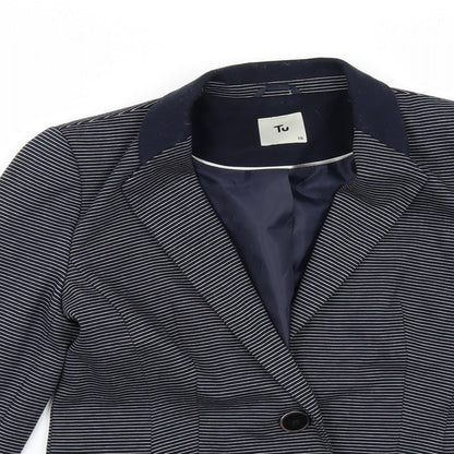 TU Womens Blue Striped  Jacket  Size 10