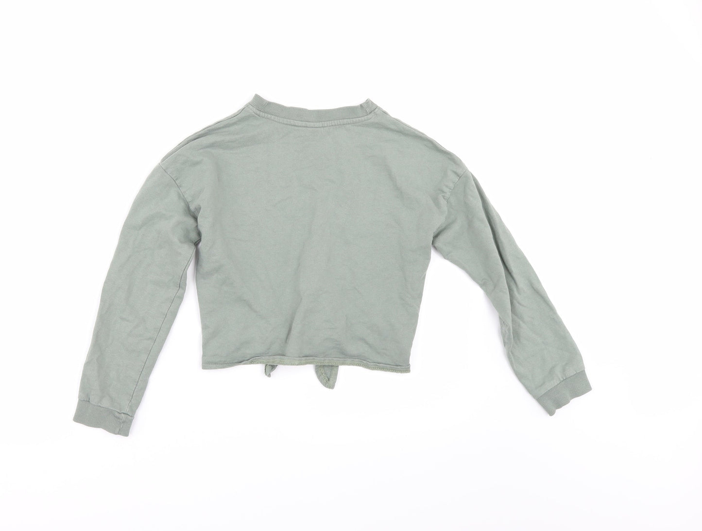 H&M Girls Green   Pullover Sweatshirt Size 9-10 Years