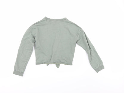 H&M Girls Green   Pullover Sweatshirt Size 9-10 Years