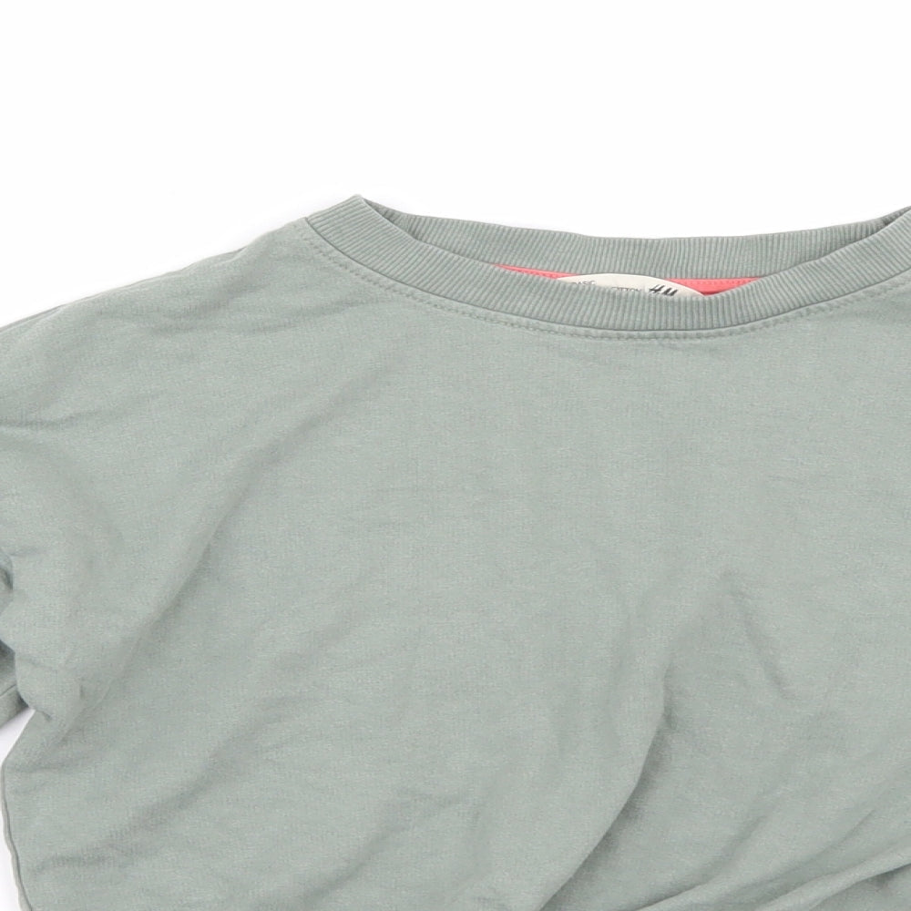 H&M Girls Green   Pullover Sweatshirt Size 9-10 Years