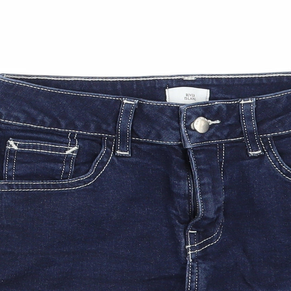 River Island Womens Blue  Denim Hot Pants Shorts Size 8