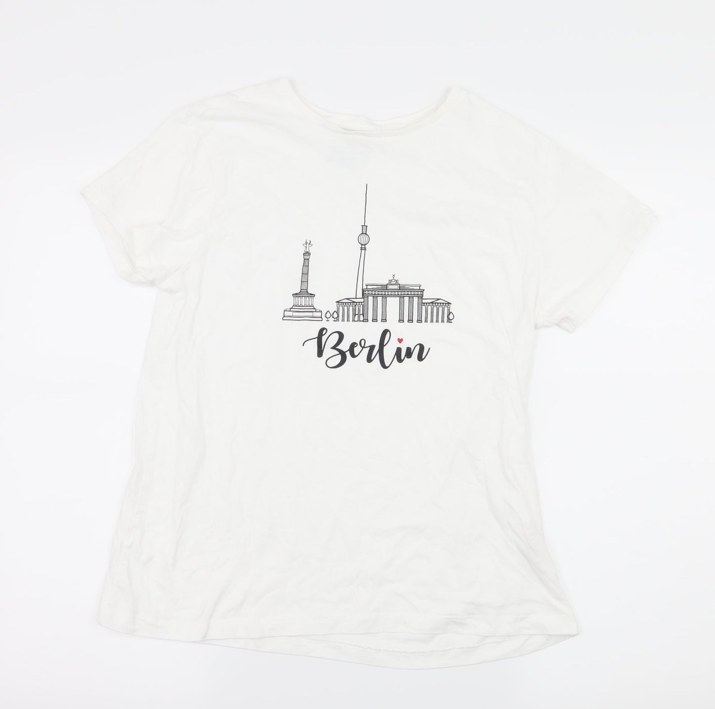 Womens UK Size 12 Priamrk White Basic T-Shirt