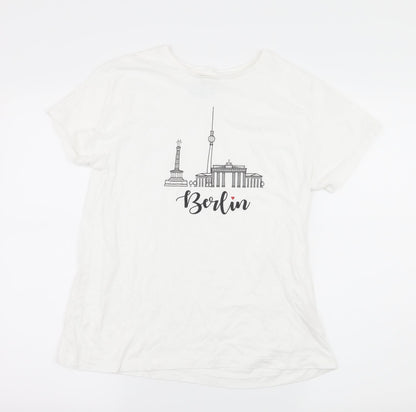 Womens UK Size 12 Priamrk White Basic T-Shirt