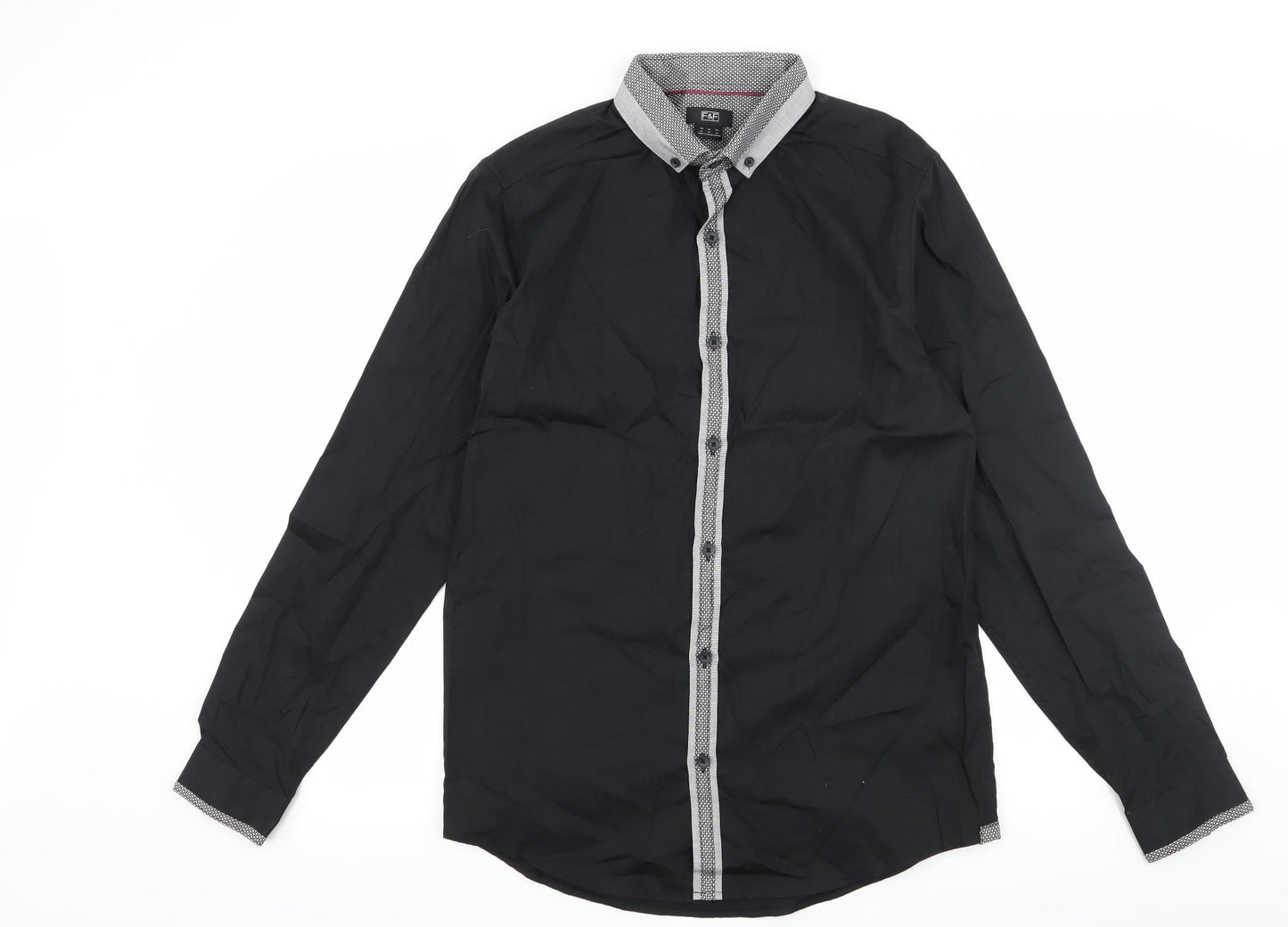 F&F Mens Black    Button-Up Size M
