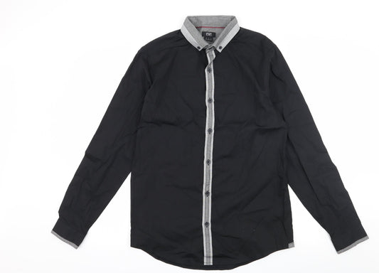 F&F Mens Black    Button-Up Size M