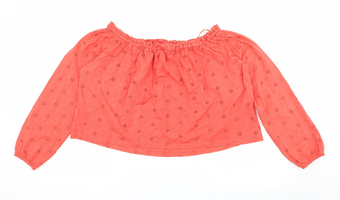 New Look Womens Orange Floral Jersey Basic Blouse Size 18