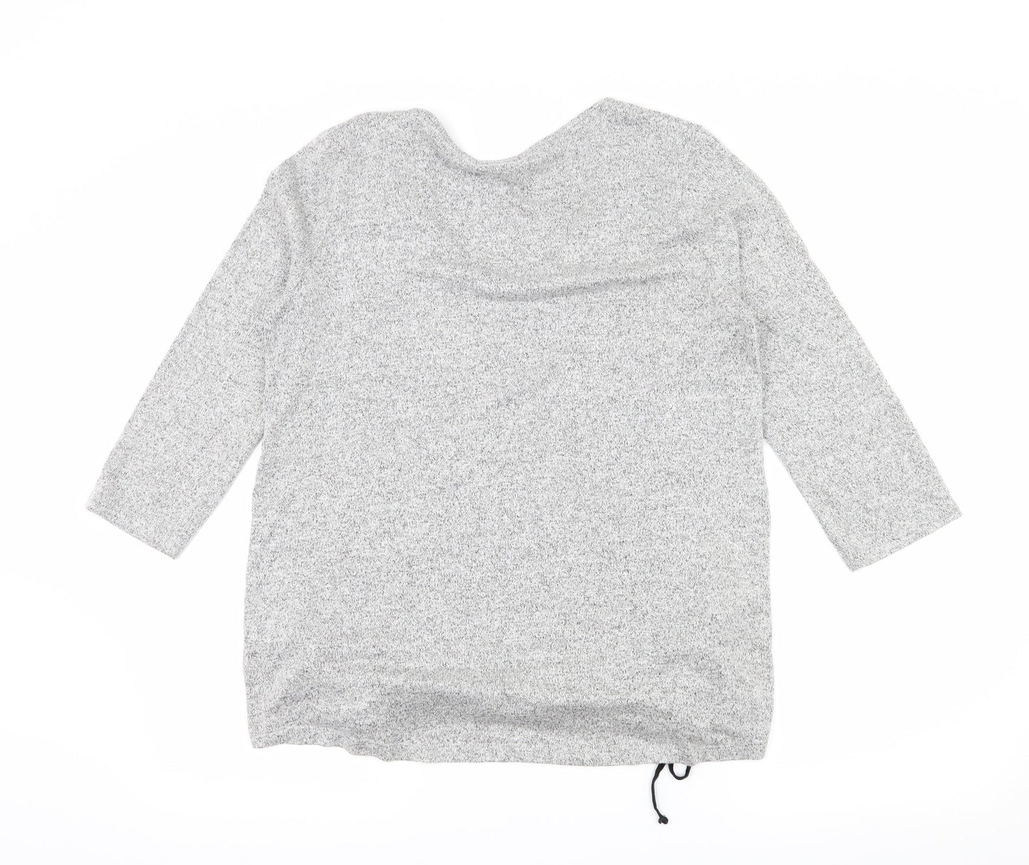 Papaya Womens Grey  Knit Pullover Jumper Size 14  - Lace up detail