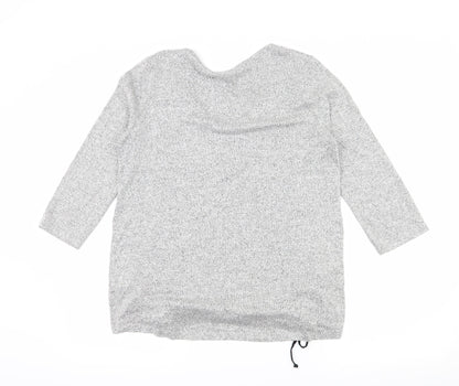 Papaya Womens Grey  Knit Pullover Jumper Size 14  - Lace up detail