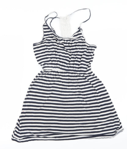 NEXT Womens White Striped  A-Line  Size 8