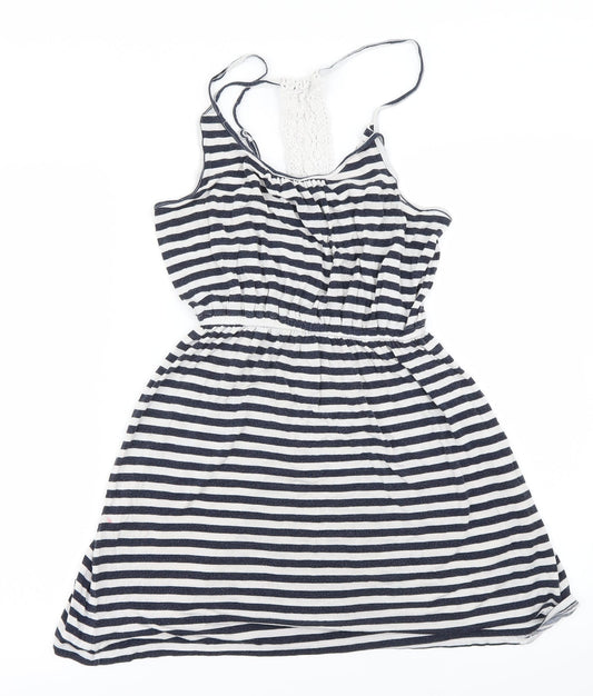 NEXT Womens White Striped  A-Line  Size 8
