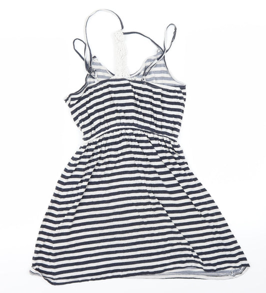 NEXT Womens White Striped  A-Line  Size 8