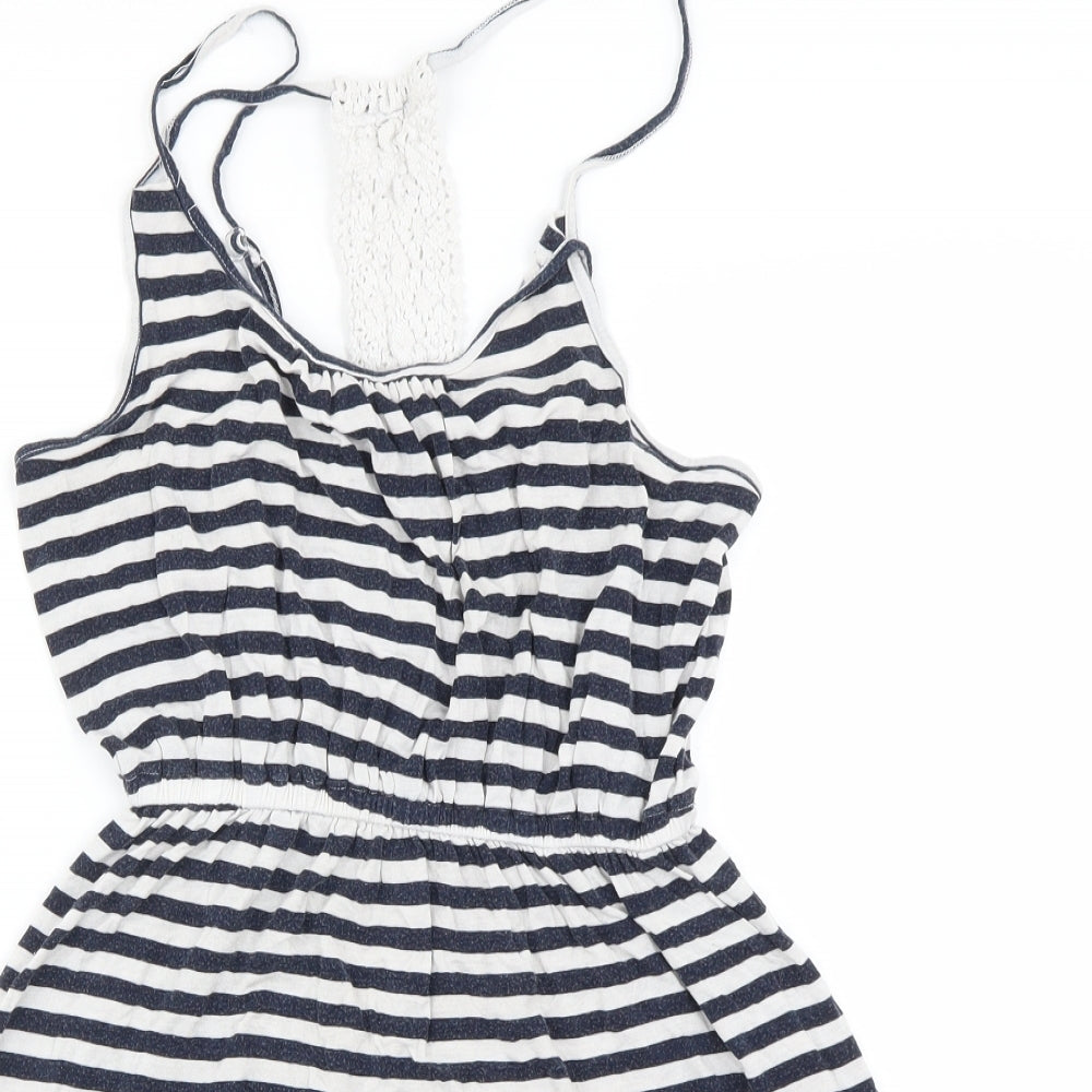 NEXT Womens White Striped  A-Line  Size 8