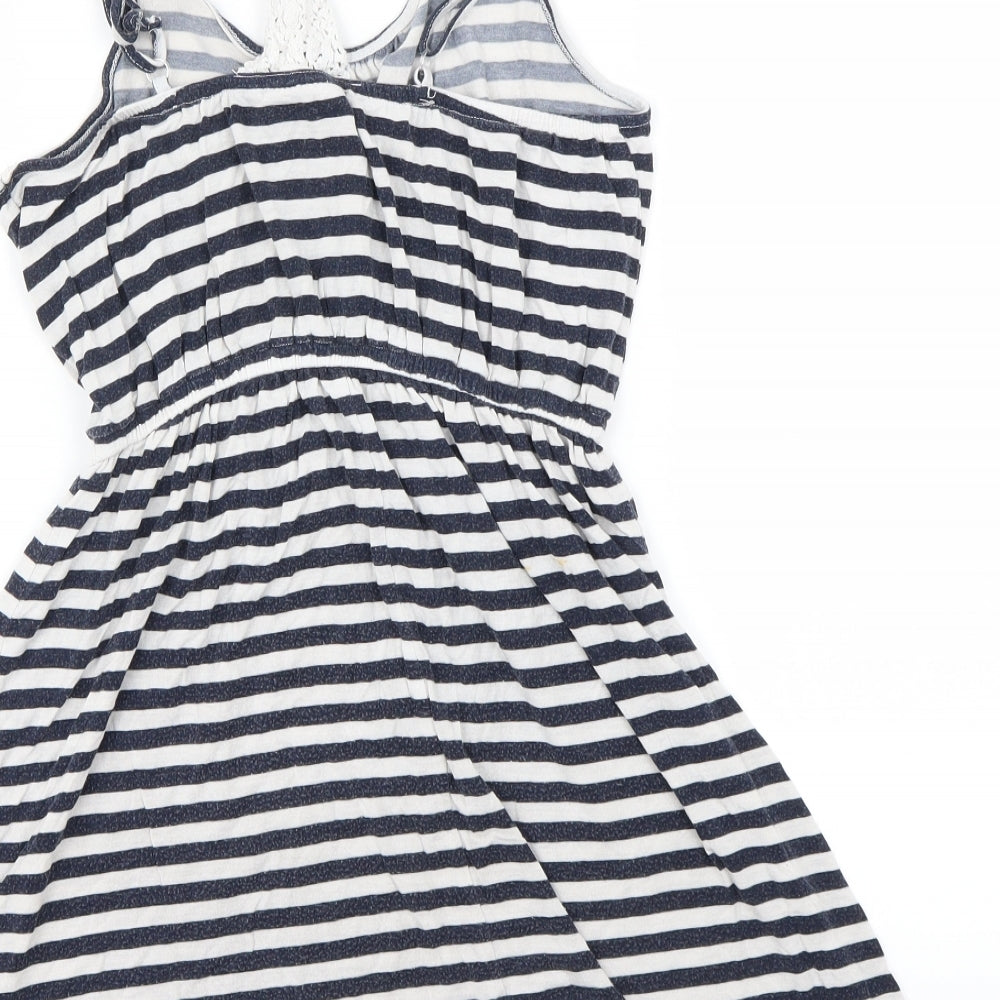 NEXT Womens White Striped  A-Line  Size 8