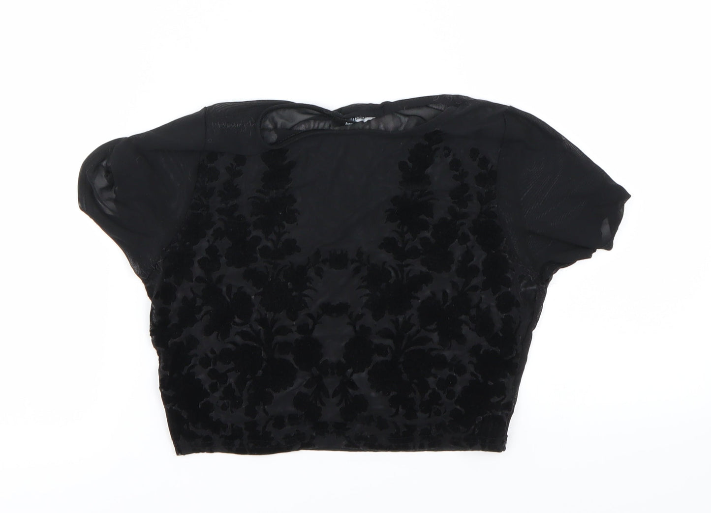 Womens UK Size 6 Misguided Black Basic T-Shirt