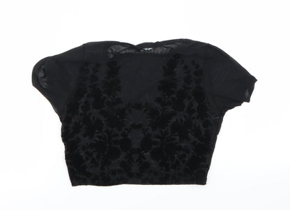 Womens UK Size 6 Misguided Black Basic T-Shirt