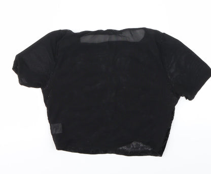 Womens UK Size 6 Misguided Black Basic T-Shirt