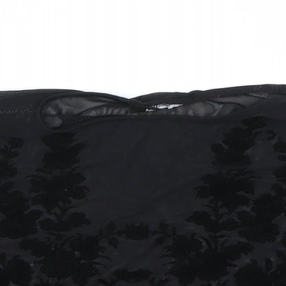 Womens UK Size 6 Misguided Black Basic T-Shirt
