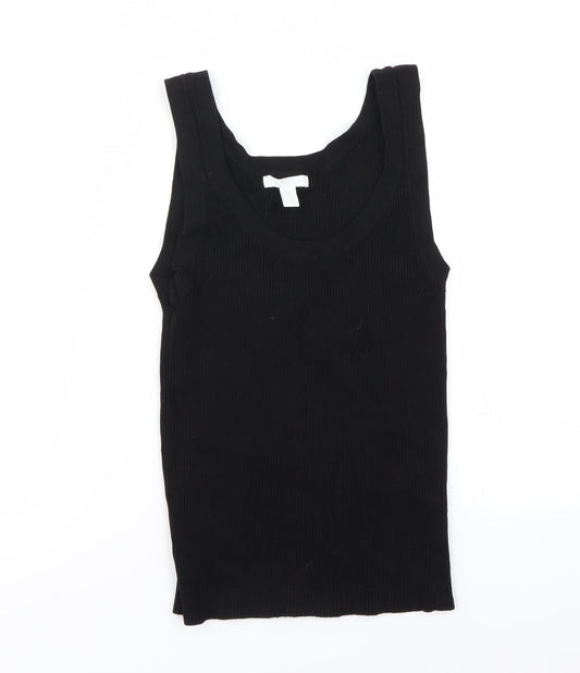 Womens UK Size S H&M Black Basic T-Shirt