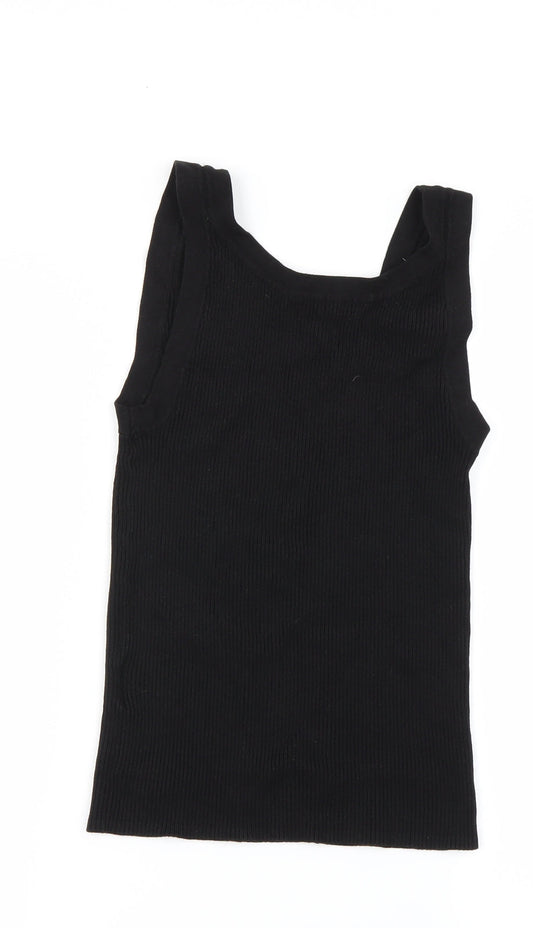 Womens UK Size S H&M Black Basic T-Shirt