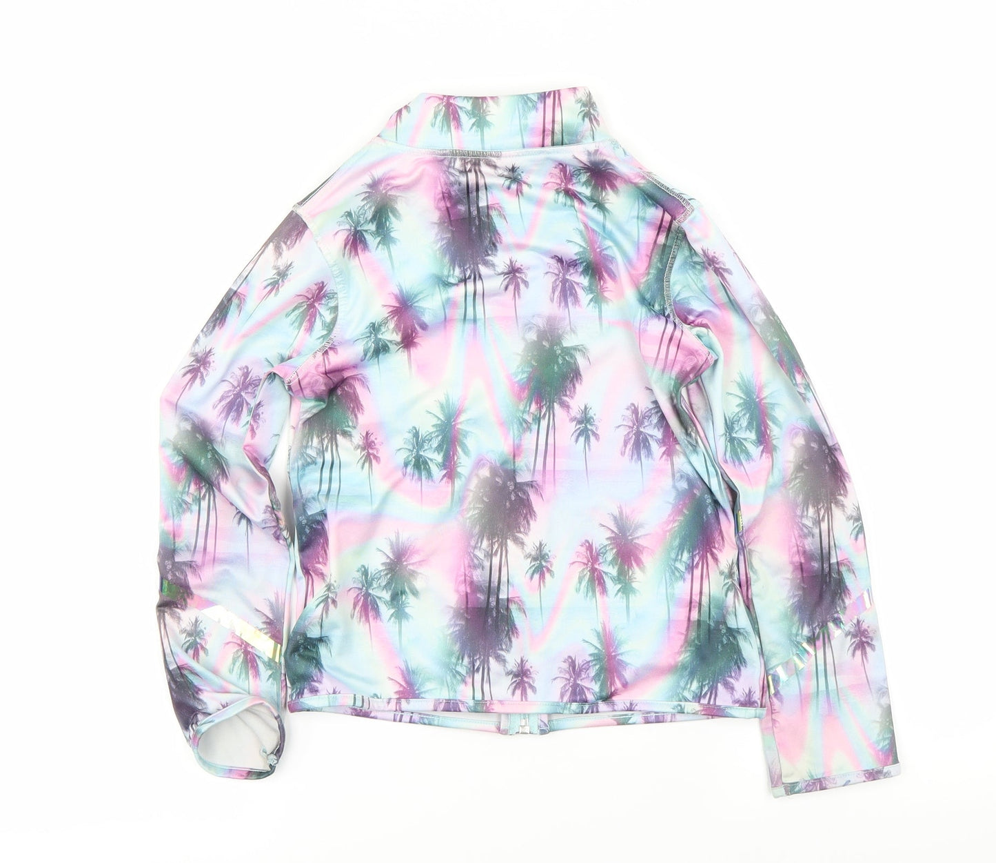 NEXT Girls Purple Floral  Henley Jumper Size 8 Years