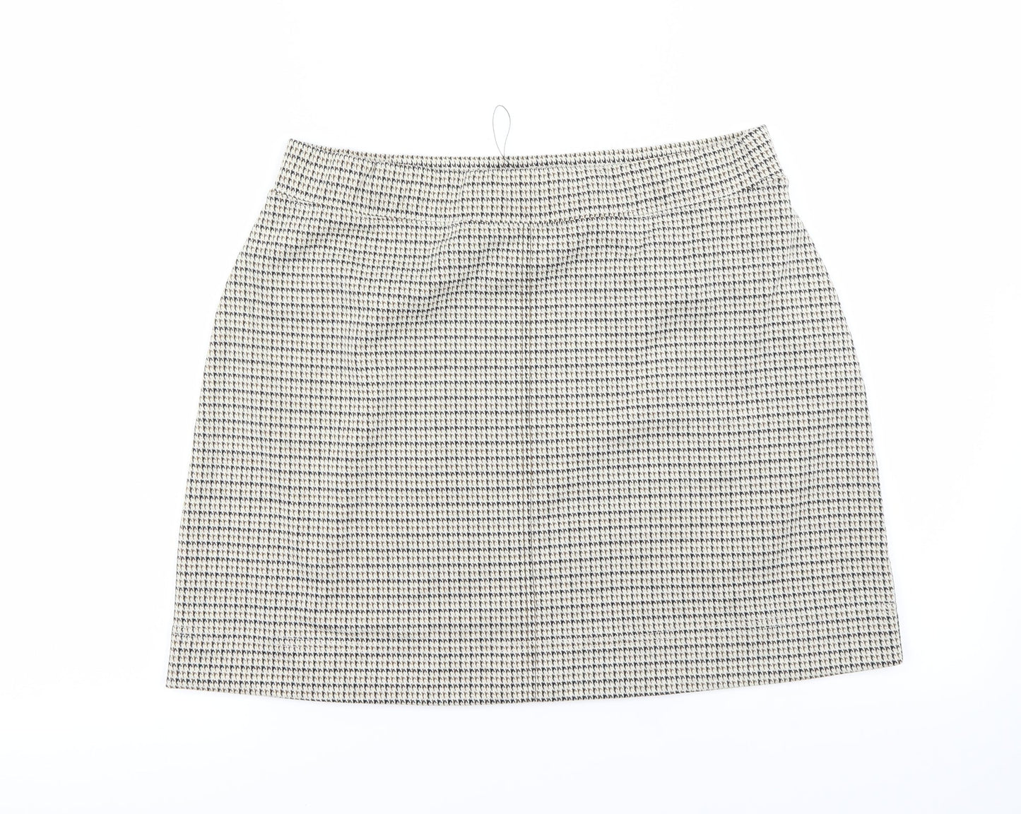 NEXT Womens Beige Check  A-Line Skirt Size 14
