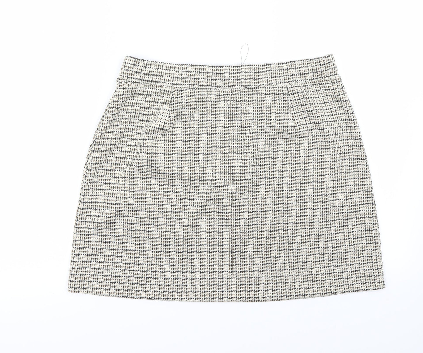 NEXT Womens Beige Check  A-Line Skirt Size 14