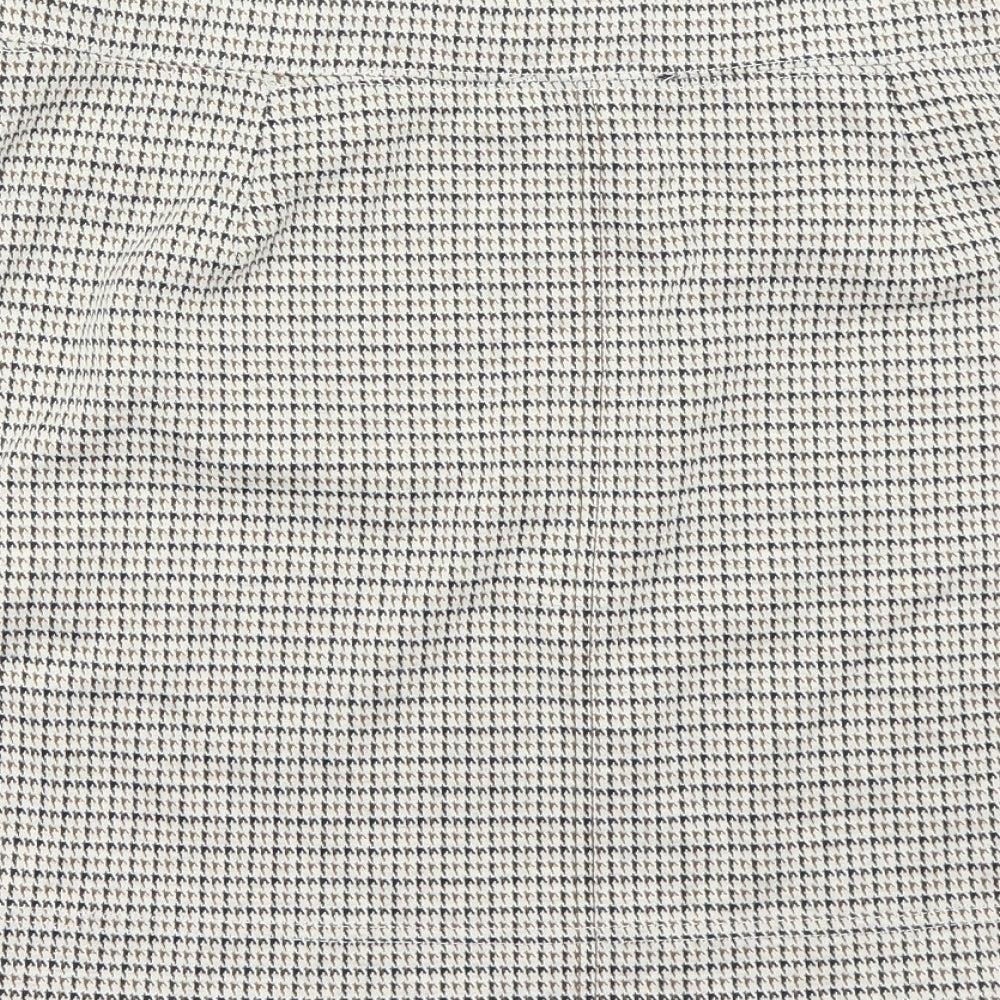 NEXT Womens Beige Check  A-Line Skirt Size 14