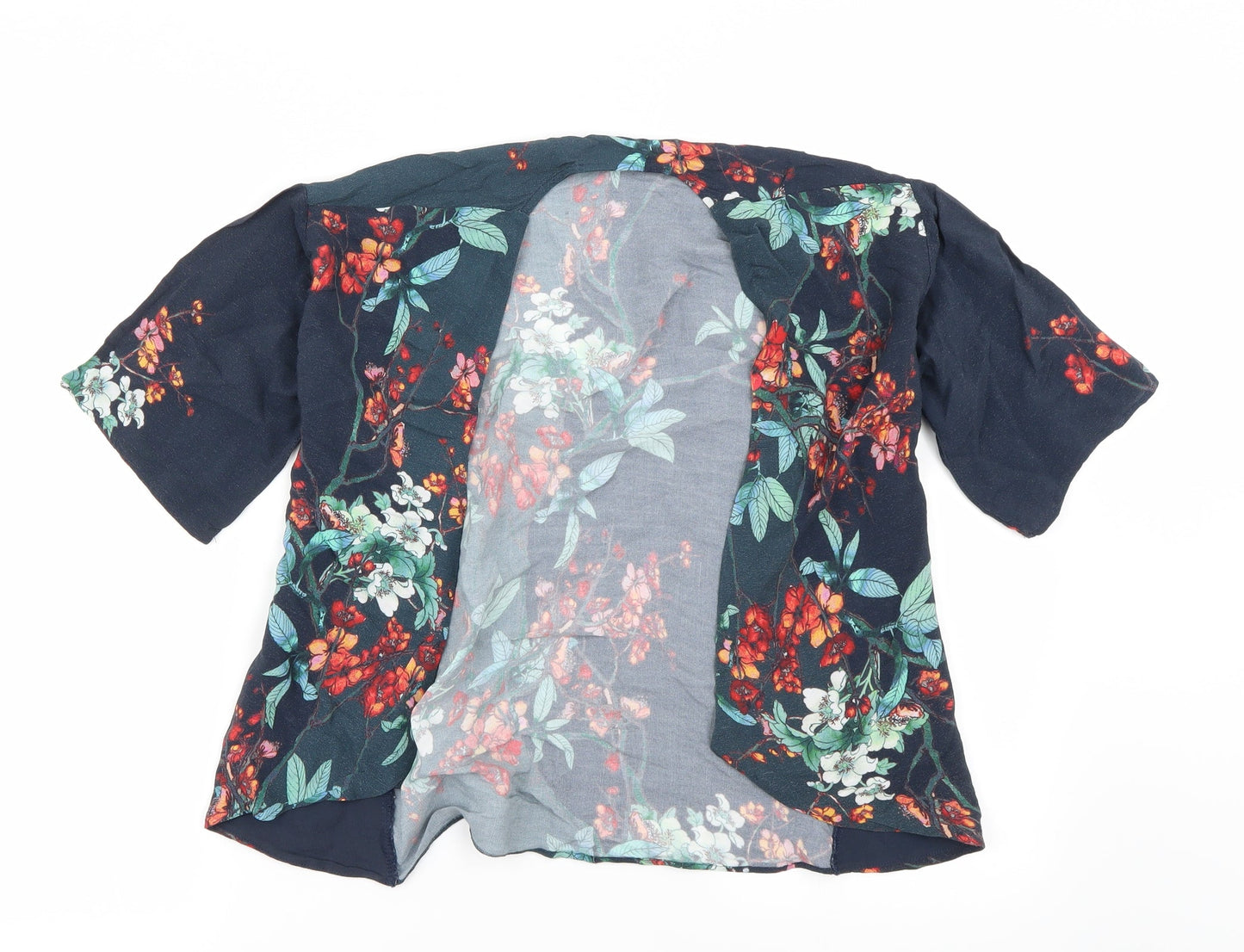 NEXT Girls Grey Floral  Basic Blouse Size 7 Years