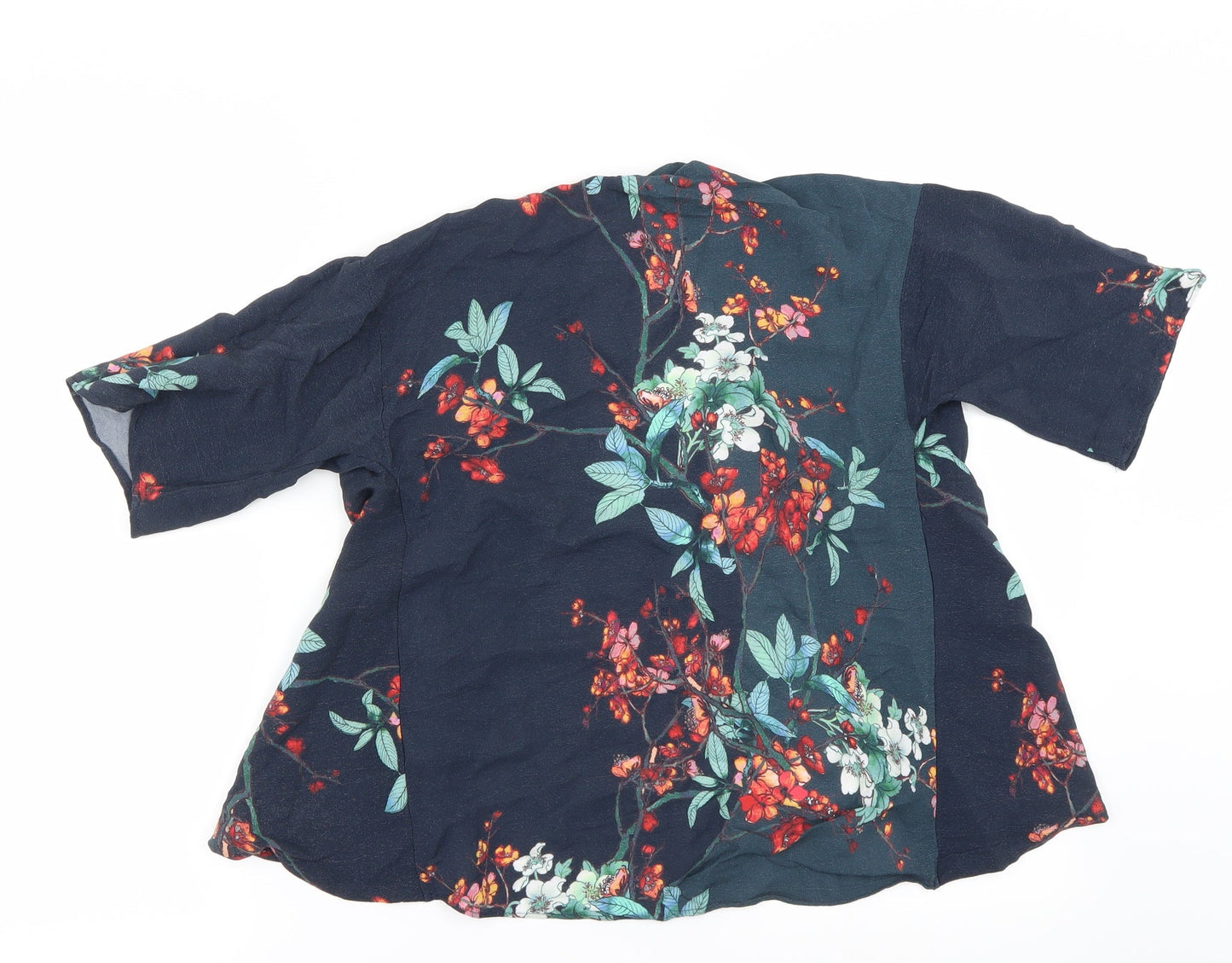 NEXT Girls Grey Floral  Basic Blouse Size 7 Years