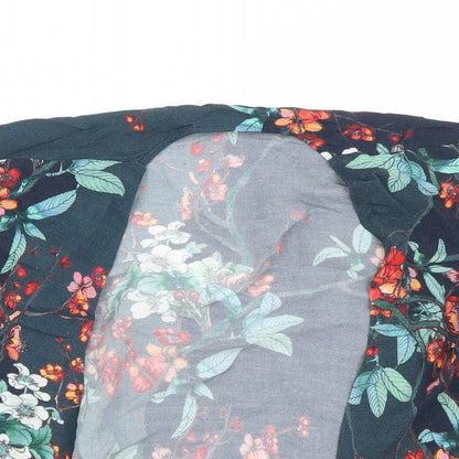 NEXT Girls Grey Floral  Basic Blouse Size 7 Years