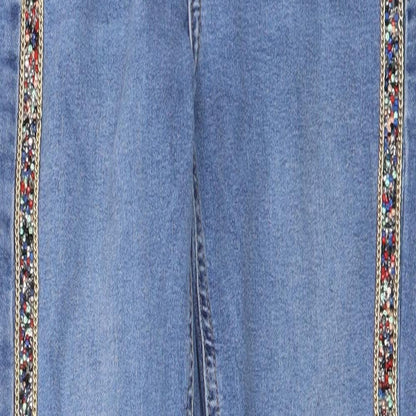 Womens UK Size 23 in Preworn Regular Fit Straight Blue Jeans