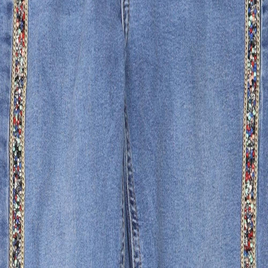 Womens UK Size 23 in Preworn Regular Fit Straight Blue Jeans