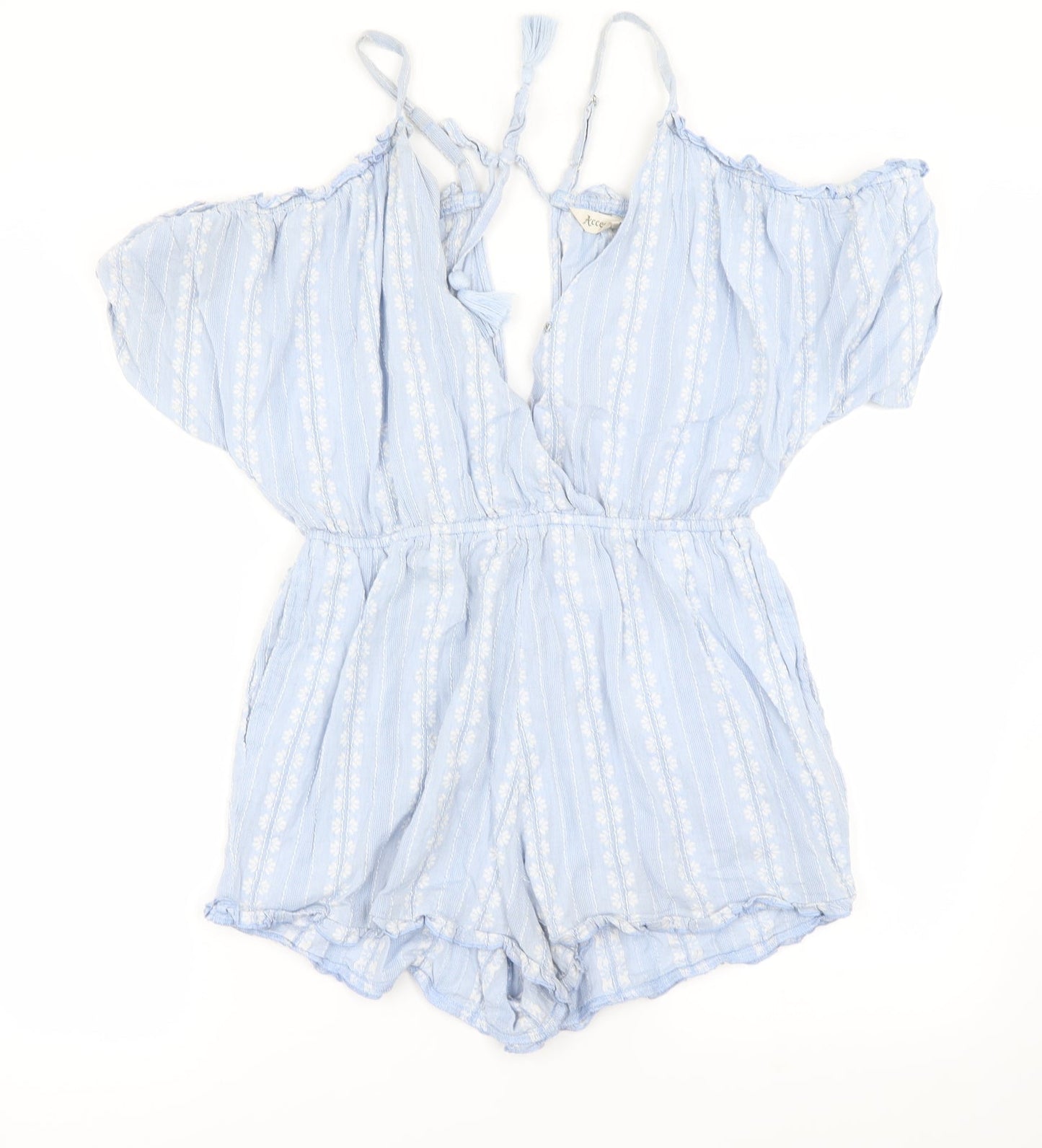 Womens UK Size S Preworn One-Piece Blue Jumpsuit