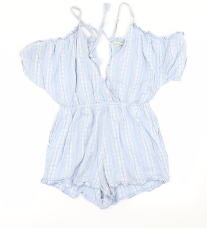 Womens UK Size S Preworn One-Piece Blue Jumpsuit